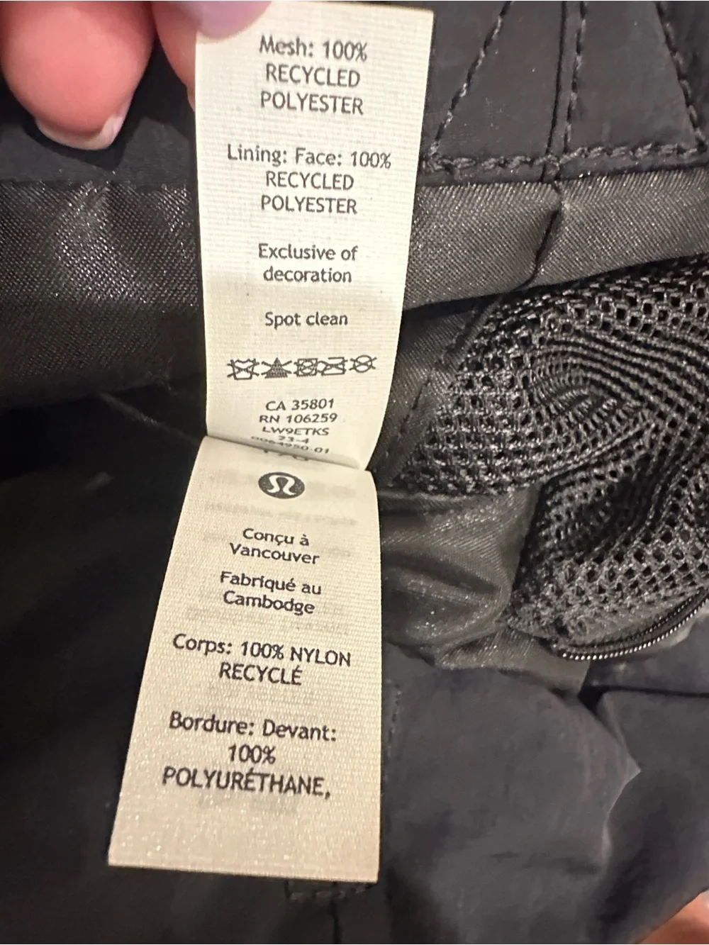 lululemon athletica Black Tote with Gold Hardware